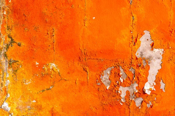Orangefarbene Farbe Betonwänden Blättert Alte Und Schmutzige Wand Textur Hintergrund — Stockfoto