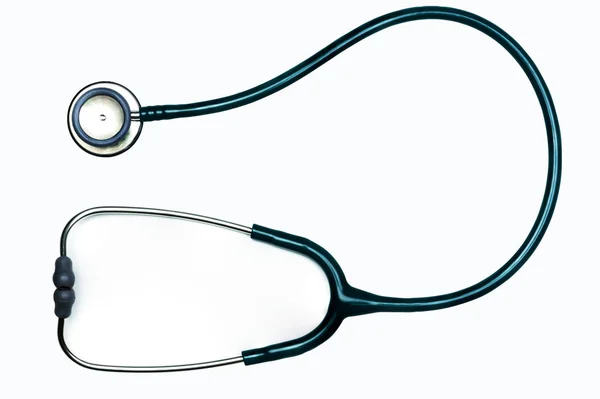Gröna Stetoskop Isolerad Vit Bakgrund Med Kopia Utrymme Medicinskt Verktyg — Stockfoto