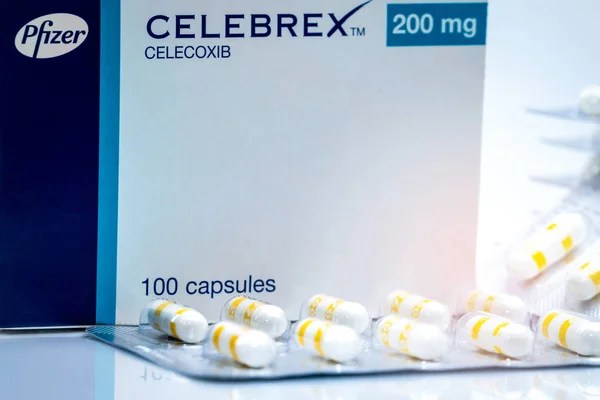 Chonburi Tailandia Junio 2018 Celebrex 200 Cápsulas Producto Celecoxib Pfizer — Foto de Stock