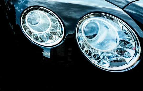 Vértes Részlet Led Fényszóró Luxus Autó Gyönyörű Modern Elegancia Fényszóró — Stock Fotó