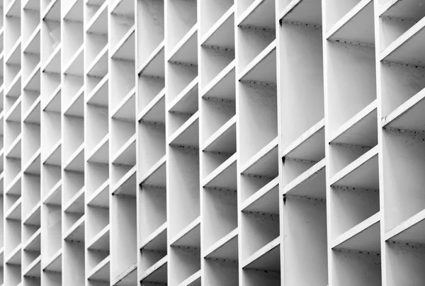 Fachada Ventilada Close Edifício Concreto Ventilação Branca Com Arquitetura Padrão — Fotografia de Stock