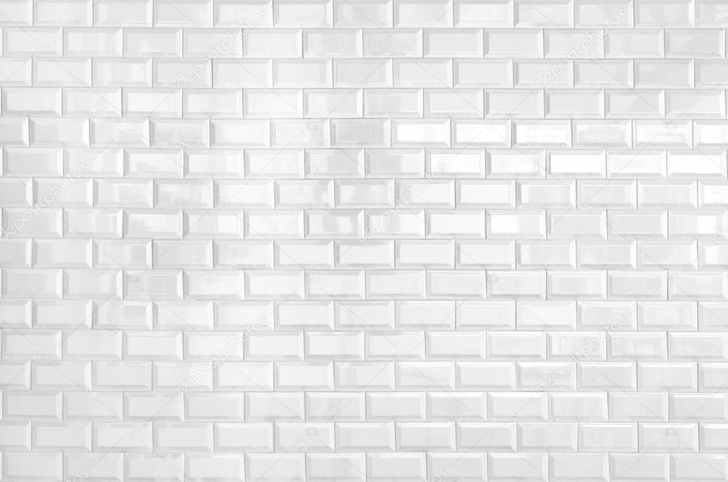 White brick wall texture background with space for text. White bricks wallpaper. Home interior decoration. Architecture concept