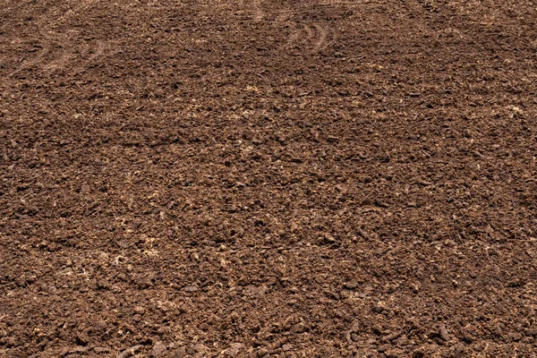 Closeup Fertile Soil Organic Agricultural Farm Dirt Soil Ground Farm — Stock Photo, Image