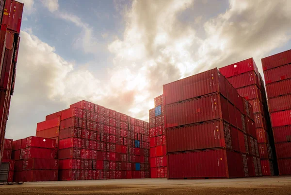 Logística Contenedores Negocio Carga Envío Buque Contenedores Para Logística Importación — Foto de Stock