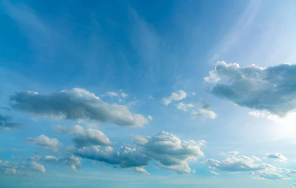 Beautiful Blue Sky White Cumulus Clouds Abstract Background Cloudscape Background — Stock Photo, Image