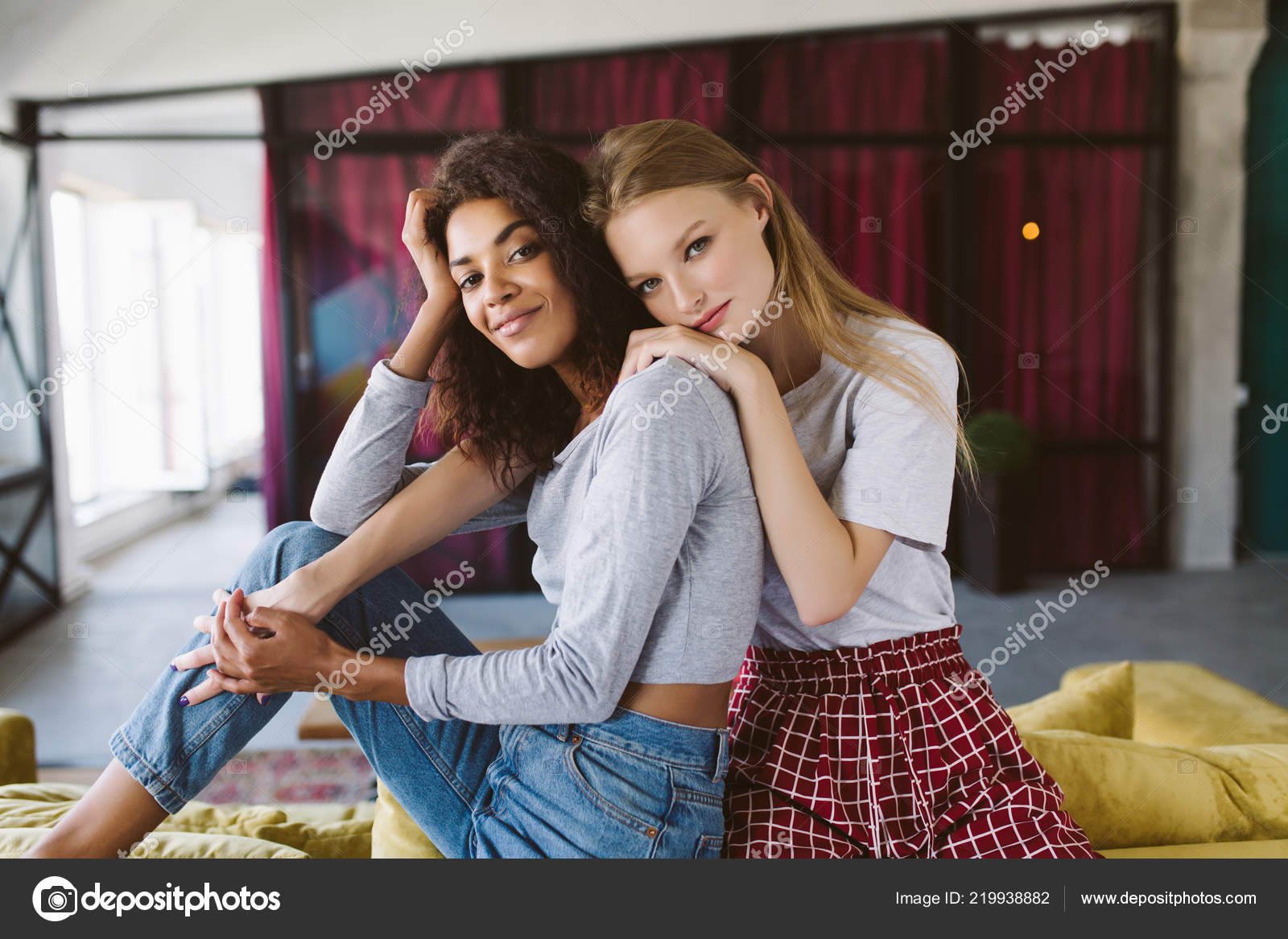 Beautiful African American Woman Dark Curly Hair Pretty Woman