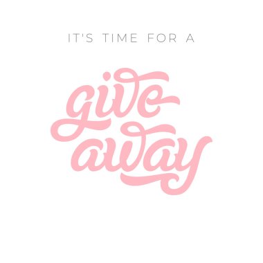 GA pembe tipografi üzerinde beyaz arka plan izole. Vektör şablon afiş ve reklam için sosyal medya pazarlama mesajları. Vektör çizim. Kaligrafi vektör logosu.