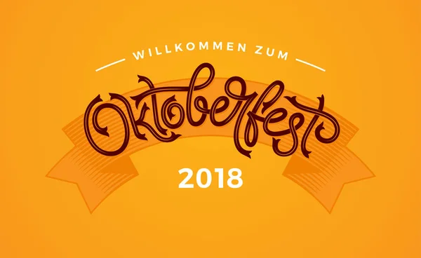 Oktoberfest kézírásos tipográfia. Oktoberfest betűkkel vector design üdvözlőlapok és poszter. Vektoros illusztráció. Beer Festival vector-banner. Design sablon ünnepe. — Stock Vector