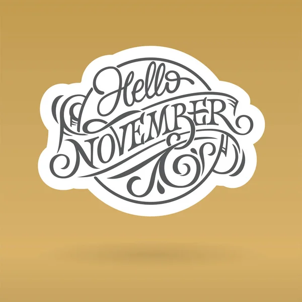 Dobrý Den Listopadu Logo Podobě Kruhu Vintage Typografie Pro Sociální — Stockový vektor
