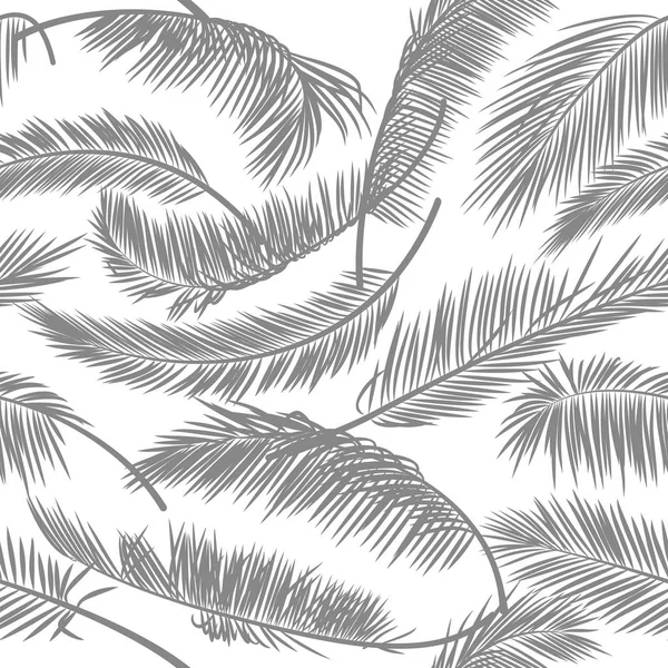Nahtloses Muster Von Palmblättern Auf Weißem Isoliertem Hintergrund Vektor Hintergrund — Stockvektor