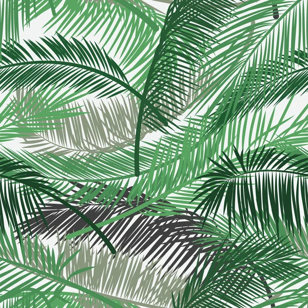 Fond Vectoriel Avec Deux Couches Feuillage Tropical Modèle Feuilles Palmier — Image vectorielle