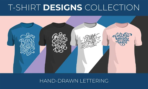 Zestaw ręcznie rysowanych liter wektorowych do projektowania t-shirt. Kolekcja Vintage ręcznie napisane typografii. Ilustracja wektorowa dla drukarni. — Wektor stockowy