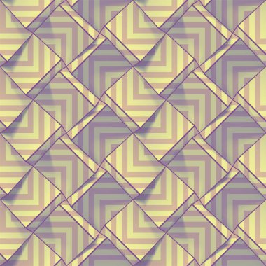 Pastel renklerde, ışık geometrik, pürüzsüz desen. Leylak şeritli hacim küpleri. Baskı tasarımı için vektör şablonu, duvar kağıtları, tekstil, kumaş, ambalaj kağıdı, arka planlar. Soyut resimleme.