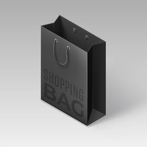 Vector Realistic Template Shopping Bag Gray Isolated Background Isometric Icon — Stock Vector