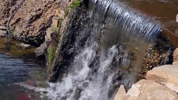 Pequeña Cascada Agua Clara — Vídeo de stock