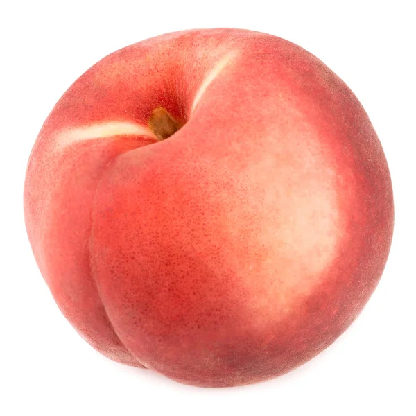 Beyaz makro üzerinde izole Şeftali nektarin Olgun