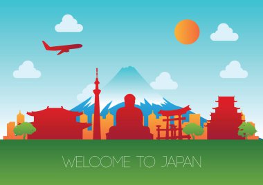 Japonya Simgesel Yapı siluet tasarım