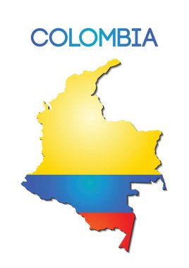 Kolombiya ulusal bayrak rengini harita degrade tasarım