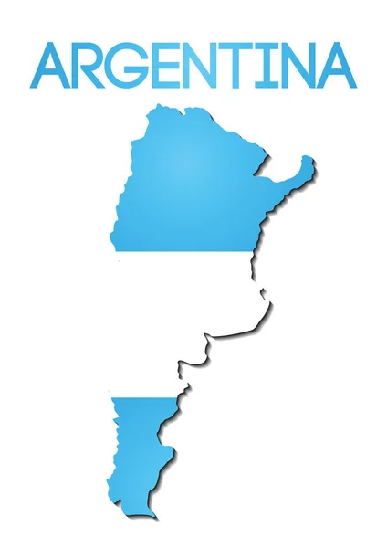 National Flag Color Argentina Map Gradient Design — Stock Vector