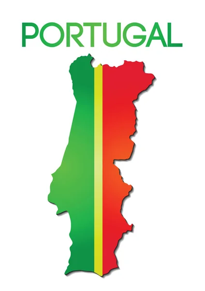 Bandeira Nacional Cor Portugal Mapa Gradiente Desig — Vetor de Stock