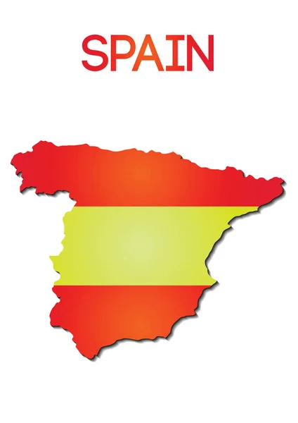 Bandeira Nacional Cor Espanha Projeto Gradiente Mapa — Vetor de Stock