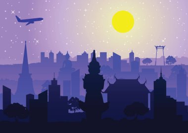 Tayland simgesel yapısı olan anahat siluet tasarım