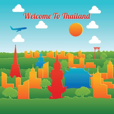 Tayland simgesel yapısı olan anahat siluet tasarım