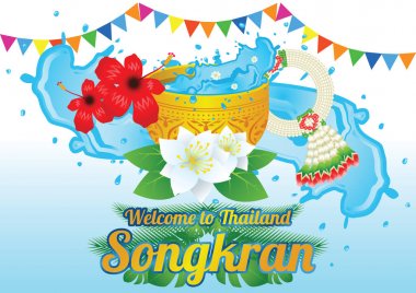 Tayland Song kran gün ünlü festivali Fikir sanat dekoratif