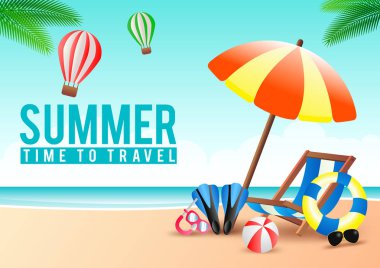 Yaz satış sembolü, modu ile afiş dekoratif unsur sunuyoruz