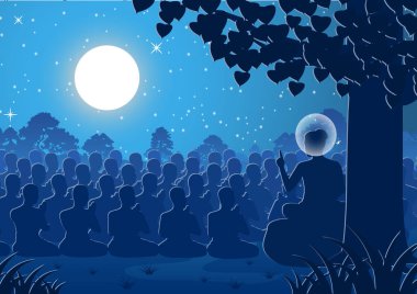 Lord Buddha vaaz dharma keşiş kalabalık