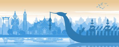 Manzara tasarımı ve kraliyet Tay tekne s Tayland ünlü dönüm noktası