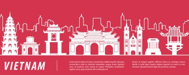 Vietnam 'ın ünlü silueti kırmızı ve beyaz renklidir.