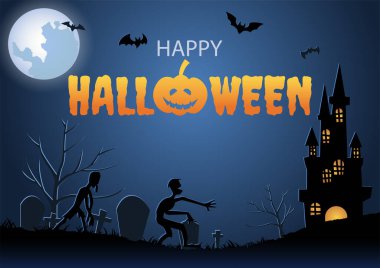 Cadılar Bayramı arkaplanı, Cadılar Bayramı gecesi mezarlık sahnesi ve mumya.