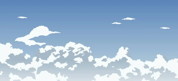 Versión Dibujos Animados Hermoso Cielo Azul Nublado — Vector de stock