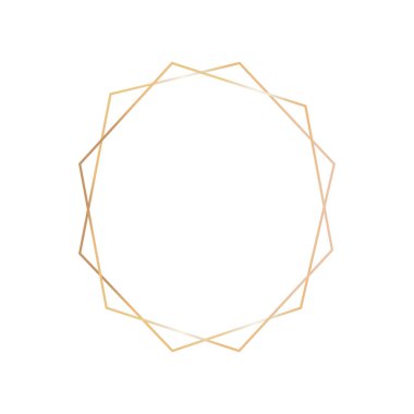 Beyaz arkaplandaki tebrik kartı dekoratif sanat deco altın çerçeve şablonu