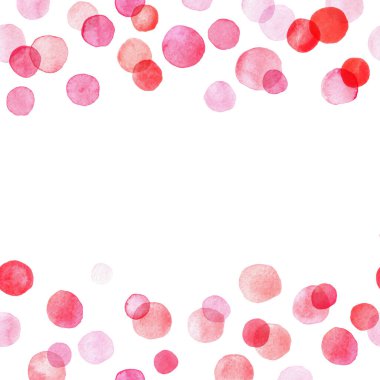 Suluboya el, kırmızı turuncu ve pembe daireleri beyaza kusursuz şekilde boyamış. Soyut arkaplan