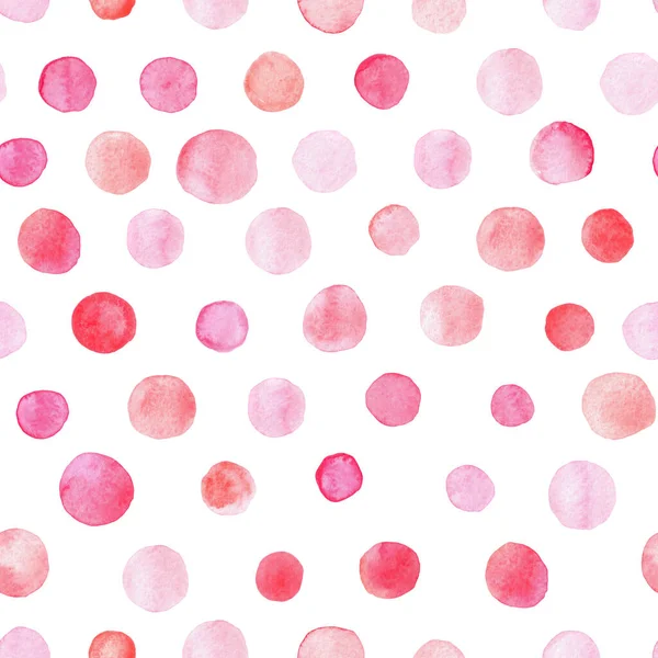 Watercolor hand painted red orange and pink circles collection on white. — Stock Photo, Image