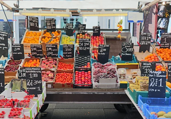 Amsterdam Street Market Stall Fresh Fruits Vegetables — Stock Photo, Image