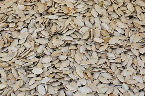 Gran Pila Semillas Calabaza Tostadas Que Normalmente Venden Los Mercados —  Fotos de Stock