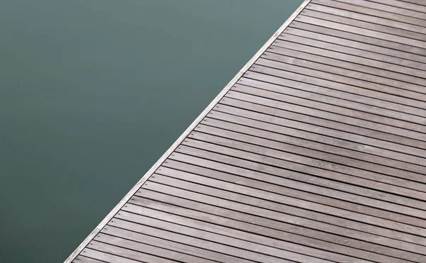 Plataforma Borde Madera Piscina Exterior — Foto de Stock