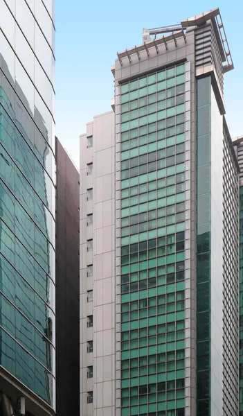 Высокие Здания Стеклянными Фасадами Гонконге — стоковое фото