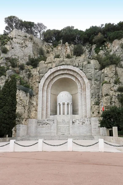 Mémorial Guerre Honneur Population Niçoise Décédée Pendant Première Guerre Mondiale — Photo