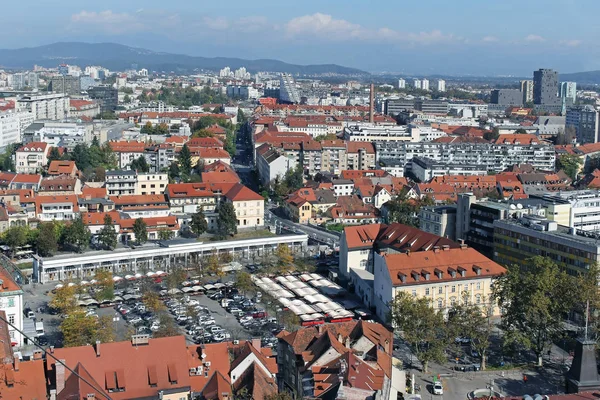 Architecture buildings inside city of Ljubljana in Slovenia