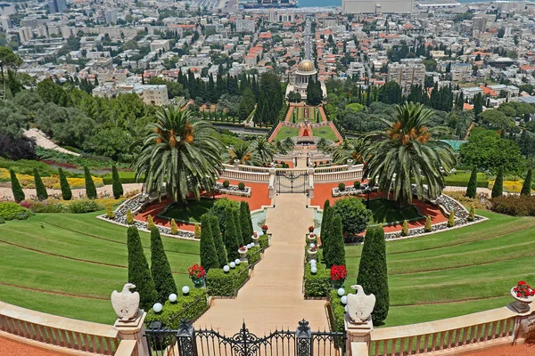 Hanging Gardens of Haifa are garden terraces around the Shrine of the Bab on Mount Carmel in Haifa, Israel. Ornate, dome-shaped shrine and mausoleum containing the remains of the founder of the Babi Faith.