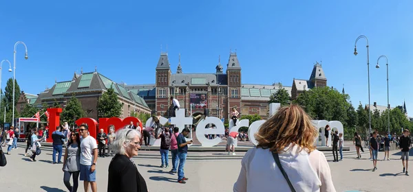 Amsterdam Nederland Mei 2018 Beroemde Amsterdam Teken Het Museumplein Plein — Stockfoto