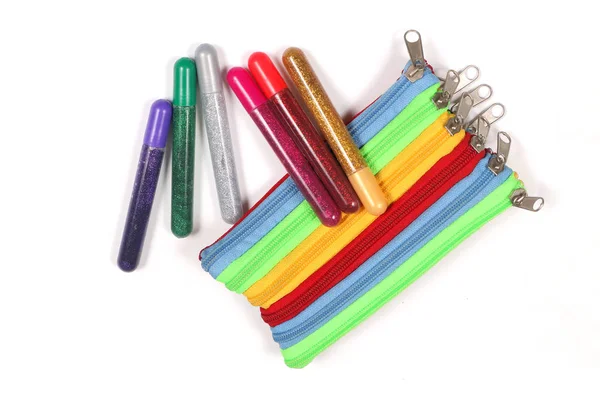 Красочные сверкающие ручки — стоковое фото