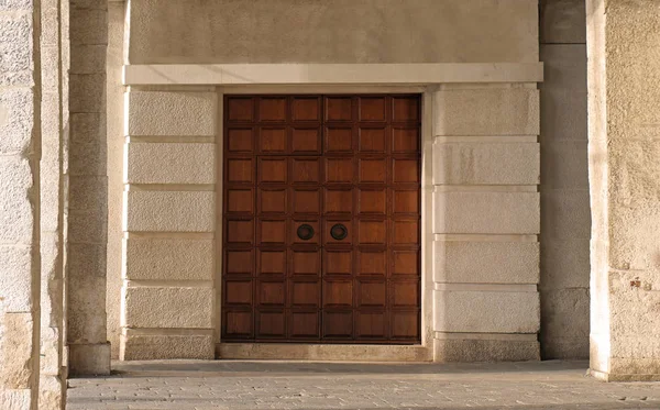 Vecchia porta doppia in legno — Foto Stock