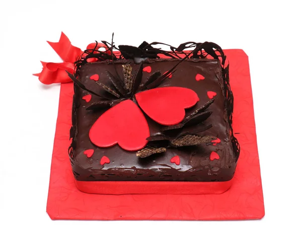 心型巧克力蛋糕 — 图库照片