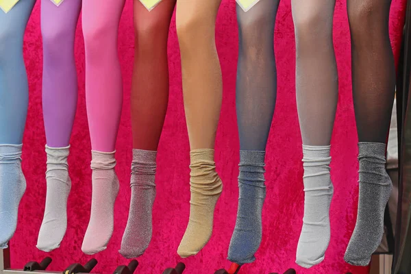 Colorful Fashionable Female Hosiery Cotton Socks Sold Market — Stock Photo, Image