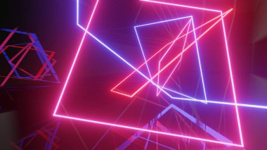 Ürün yerleşimi için neon ışığın minimal modern illüstrasyon tasarımında arkaplan / arkaplanı modelle. 3B resimleme ya da 3D görüntüleme için en düşük ürün arkaplan tasarımı